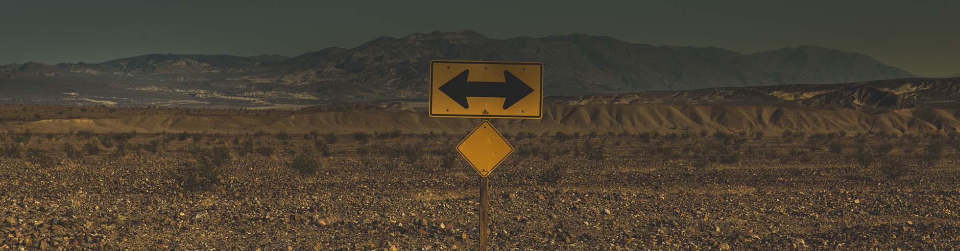 double arrow road sign